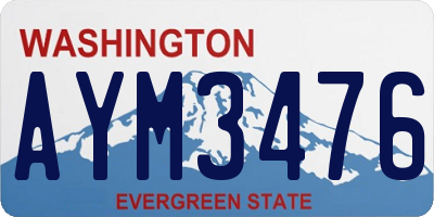 WA license plate AYM3476