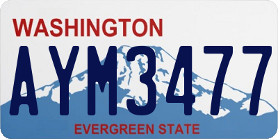 WA license plate AYM3477