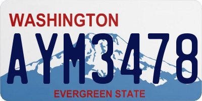 WA license plate AYM3478