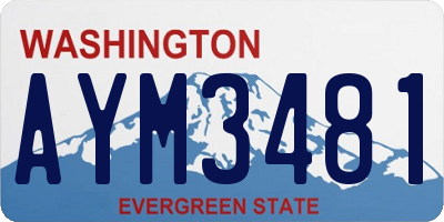 WA license plate AYM3481