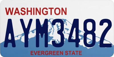 WA license plate AYM3482