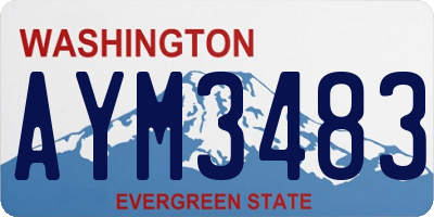 WA license plate AYM3483