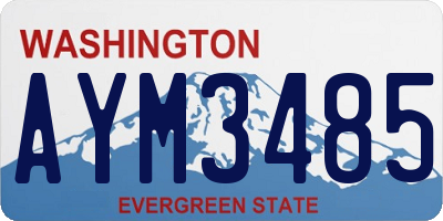 WA license plate AYM3485