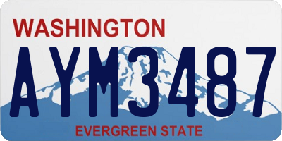 WA license plate AYM3487