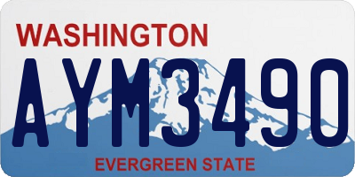 WA license plate AYM3490