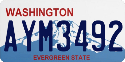 WA license plate AYM3492