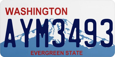 WA license plate AYM3493