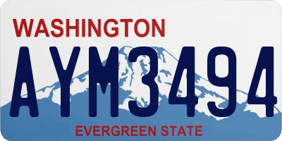 WA license plate AYM3494