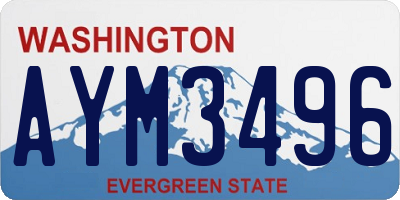 WA license plate AYM3496