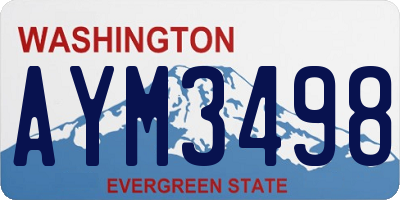 WA license plate AYM3498