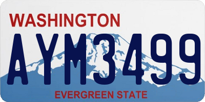 WA license plate AYM3499