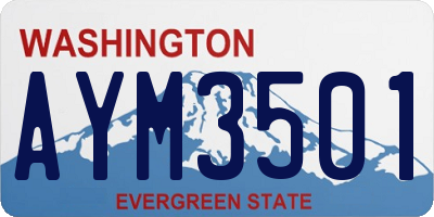 WA license plate AYM3501