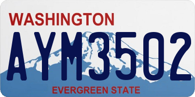 WA license plate AYM3502