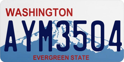 WA license plate AYM3504