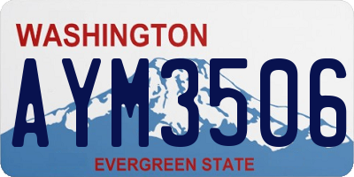 WA license plate AYM3506
