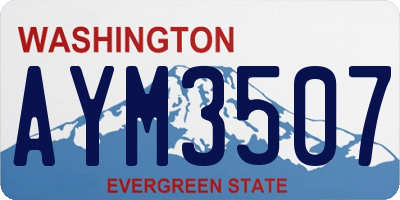 WA license plate AYM3507