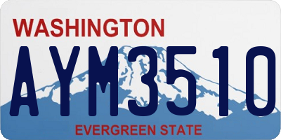 WA license plate AYM3510