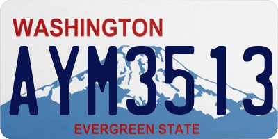 WA license plate AYM3513