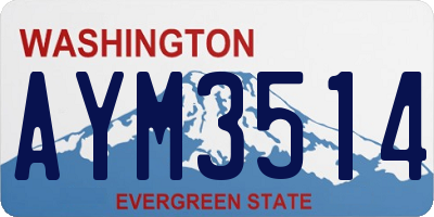 WA license plate AYM3514