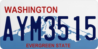 WA license plate AYM3515