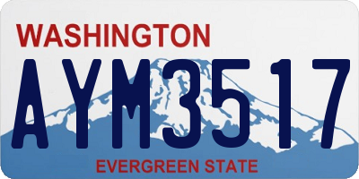 WA license plate AYM3517