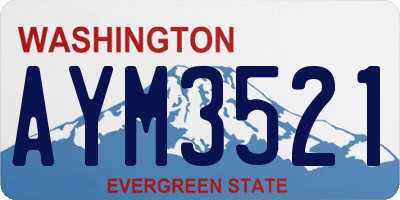 WA license plate AYM3521