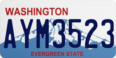WA license plate AYM3523