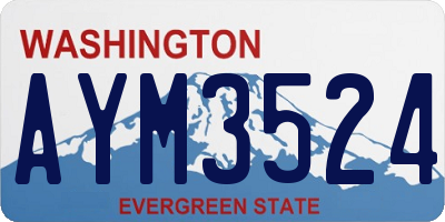 WA license plate AYM3524