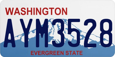 WA license plate AYM3528