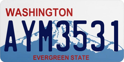 WA license plate AYM3531