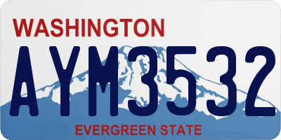 WA license plate AYM3532