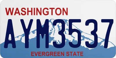 WA license plate AYM3537