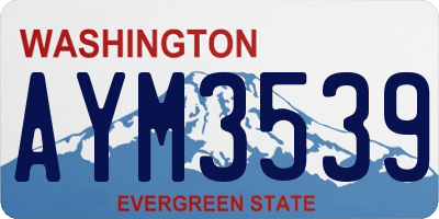 WA license plate AYM3539