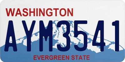 WA license plate AYM3541