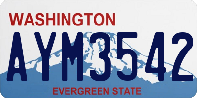 WA license plate AYM3542