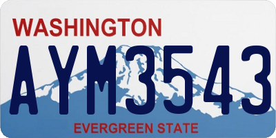 WA license plate AYM3543