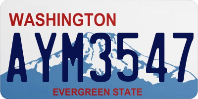 WA license plate AYM3547