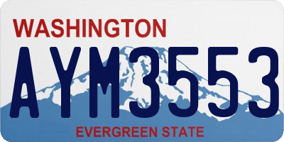 WA license plate AYM3553