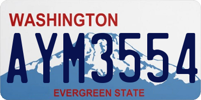 WA license plate AYM3554