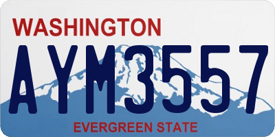 WA license plate AYM3557