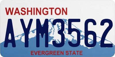 WA license plate AYM3562