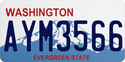 WA license plate AYM3566