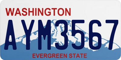 WA license plate AYM3567