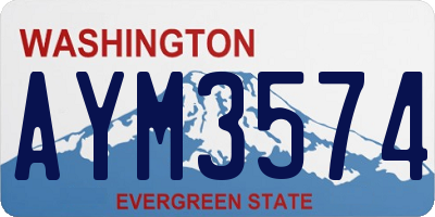 WA license plate AYM3574
