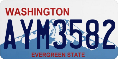 WA license plate AYM3582