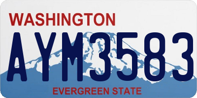 WA license plate AYM3583