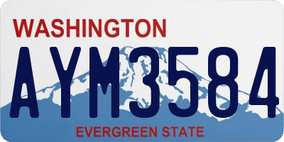 WA license plate AYM3584