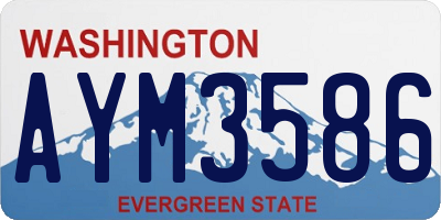 WA license plate AYM3586