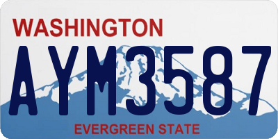 WA license plate AYM3587