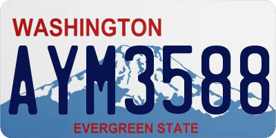 WA license plate AYM3588